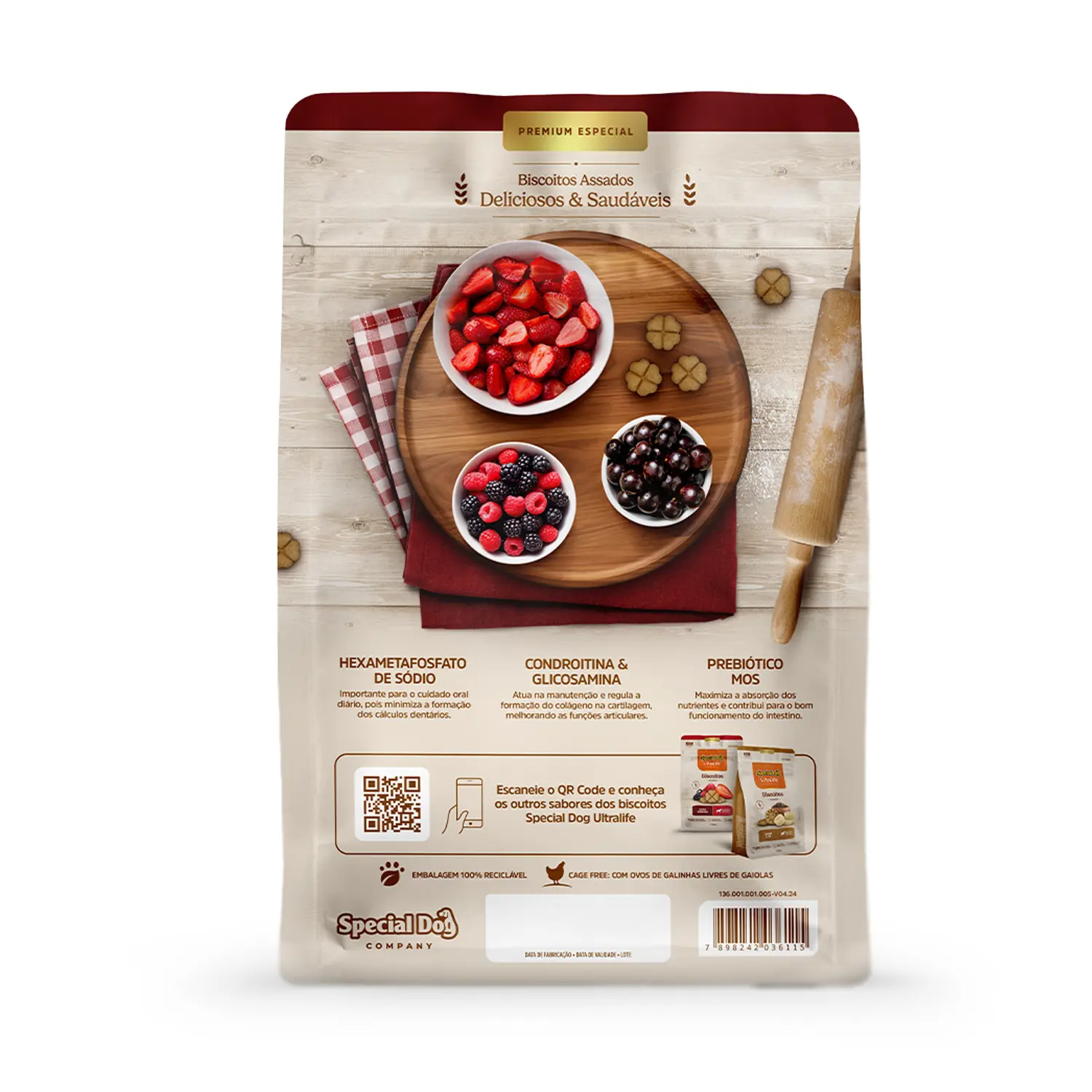 Biscoito Special Dog Ultralife para Cães Filhotes Frutas Vermelhas